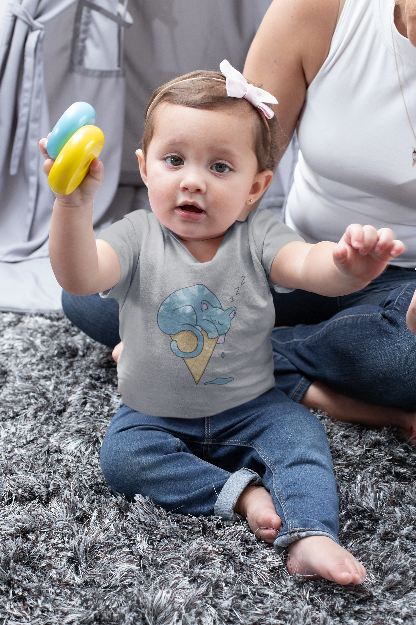 Sweet Cat Nap Short Sleeve Baby Bodysuit