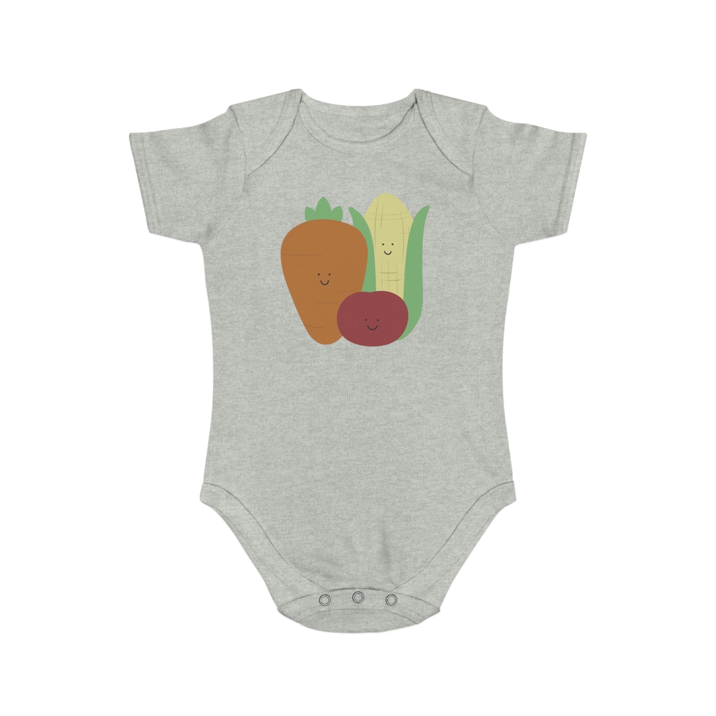 Happy Veggies Short Sleeve Baby Bodysuit