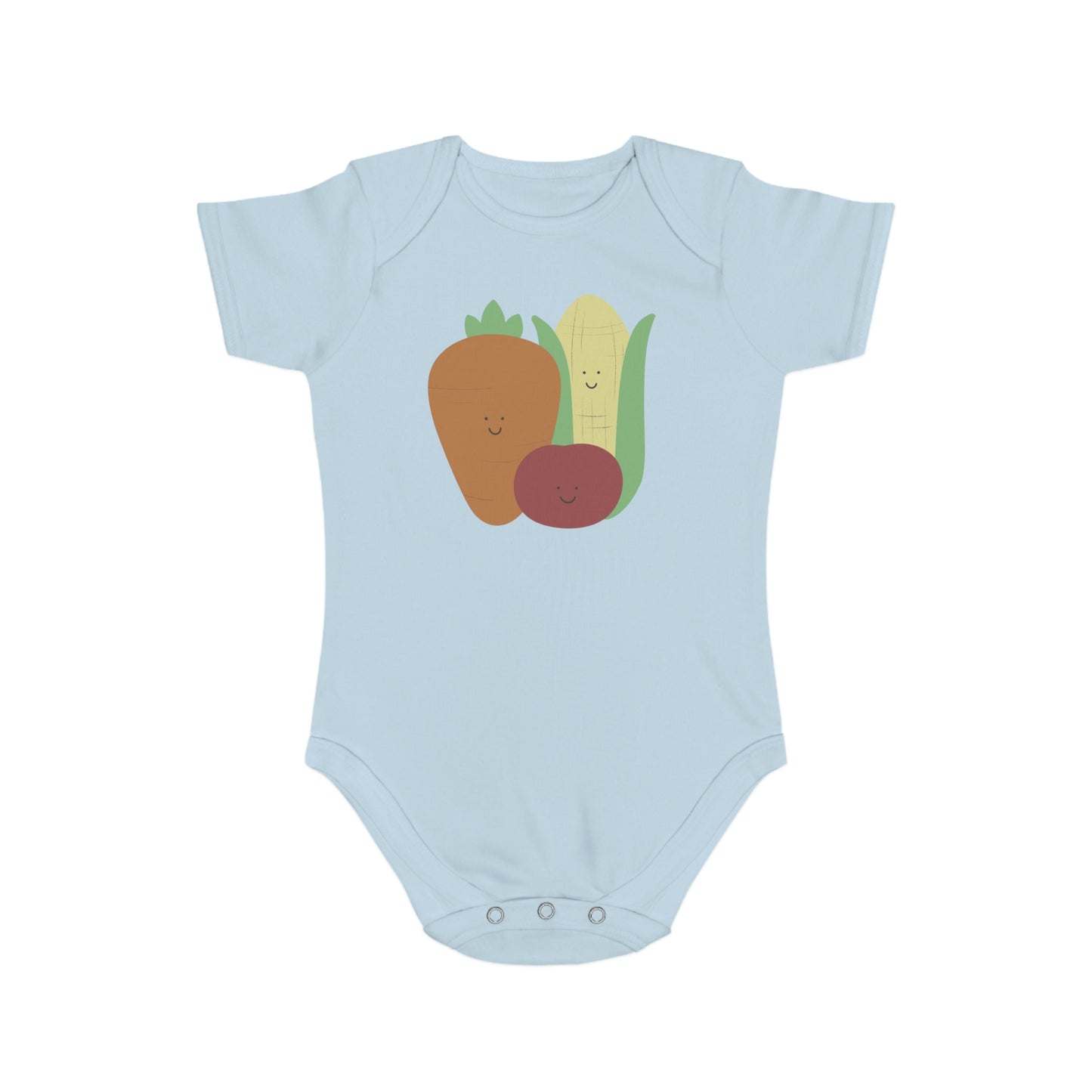 Happy Veggies Short Sleeve Baby Bodysuit