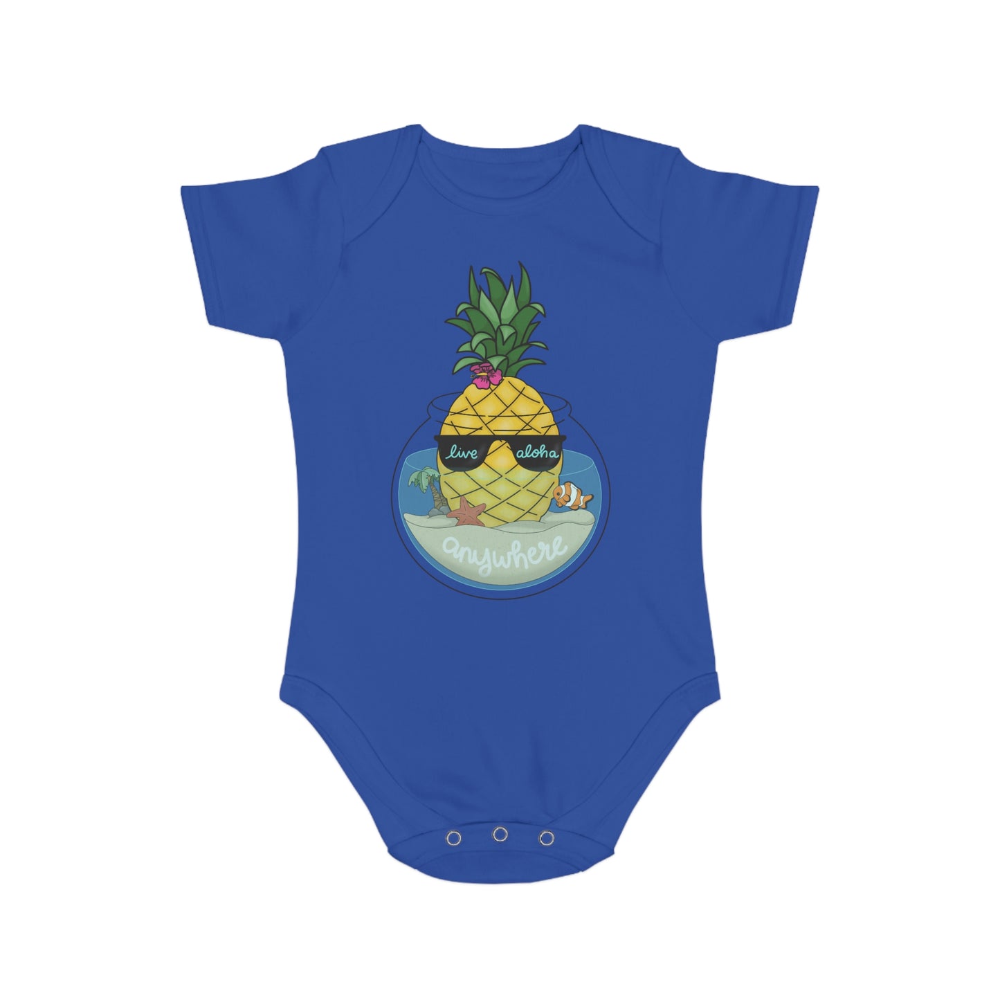 Live Aloha Short Sleeve Baby Bodysuit