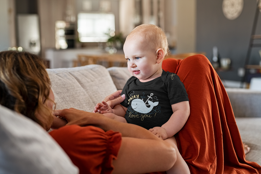 I Whaley Love You Short Sleeve Baby Bodysuit