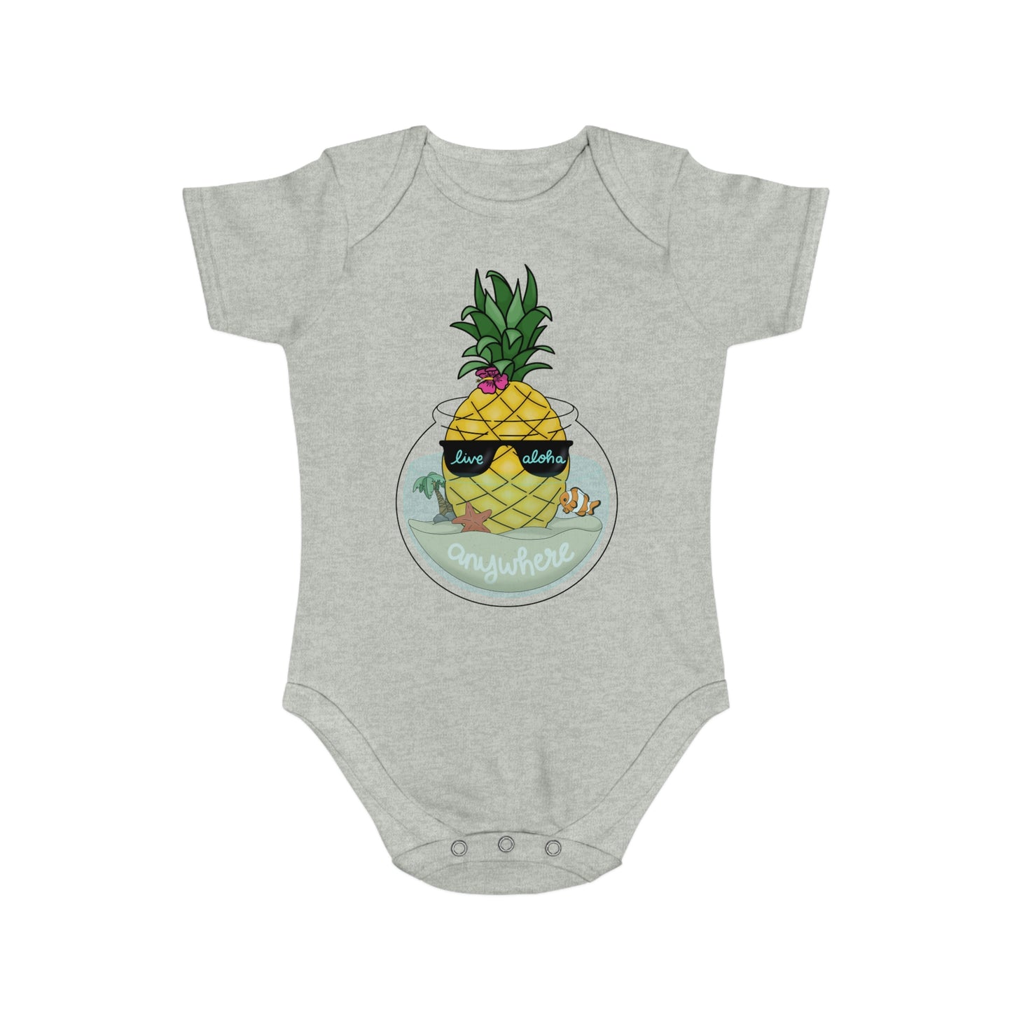 Live Aloha Short Sleeve Baby Bodysuit