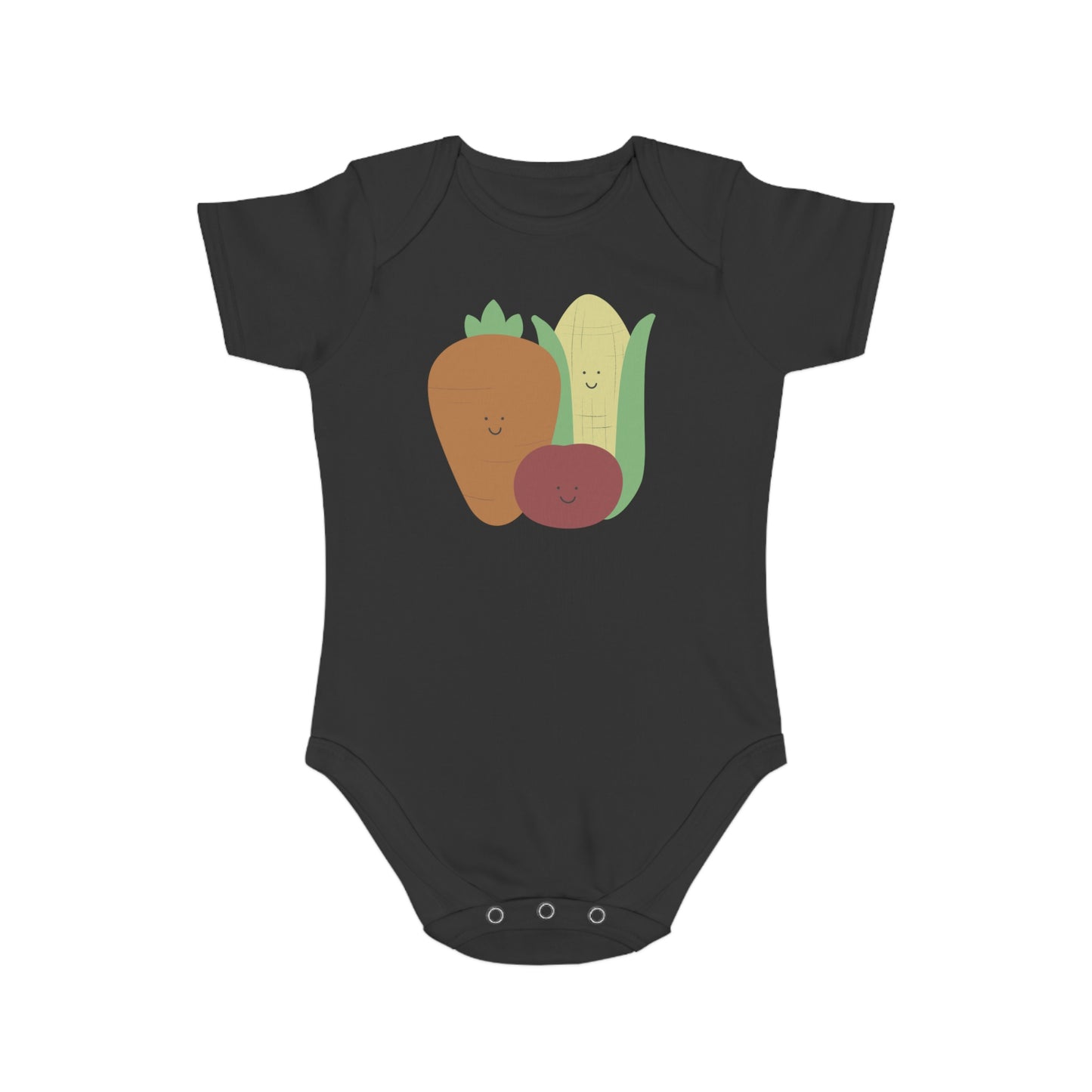 Happy Veggies Short Sleeve Baby Bodysuit