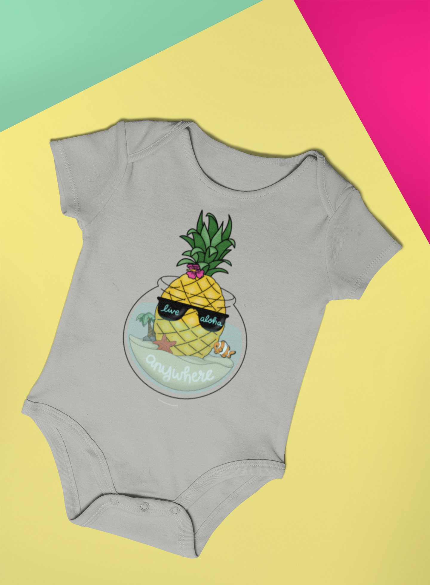 Live Aloha Short Sleeve Baby Bodysuit