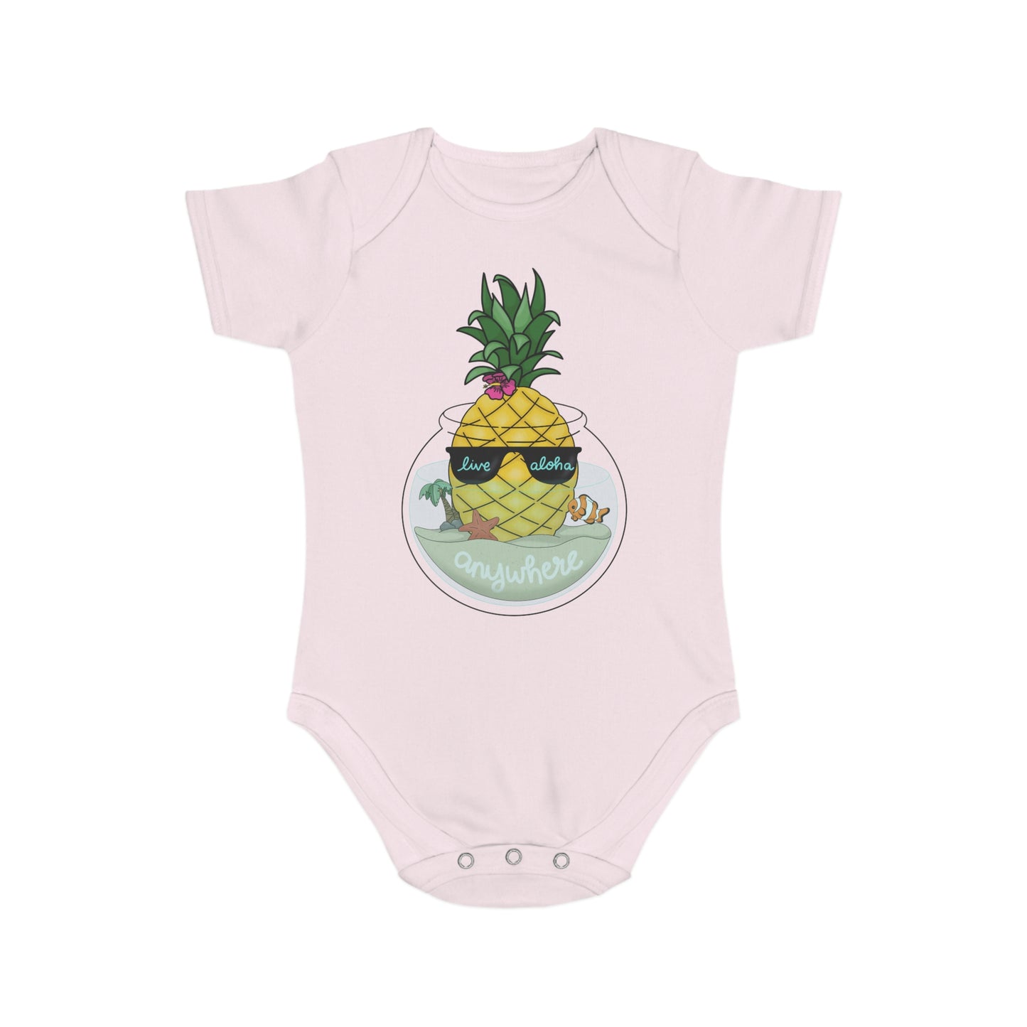 Live Aloha Short Sleeve Baby Bodysuit