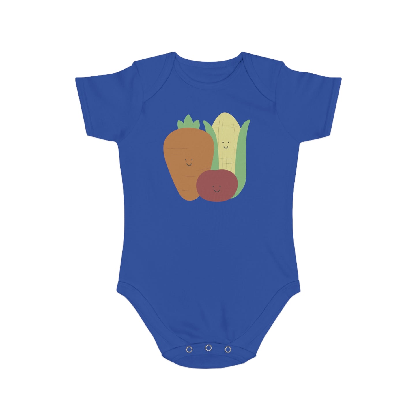 Happy Veggies Short Sleeve Baby Bodysuit