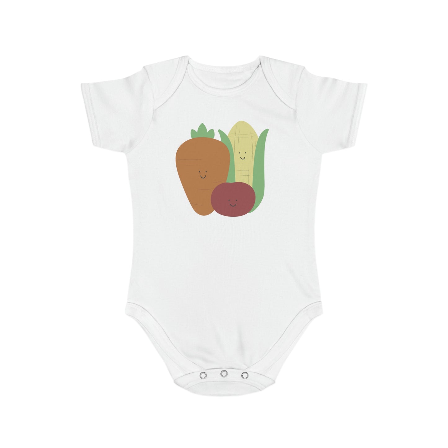 Happy Veggies Short Sleeve Baby Bodysuit