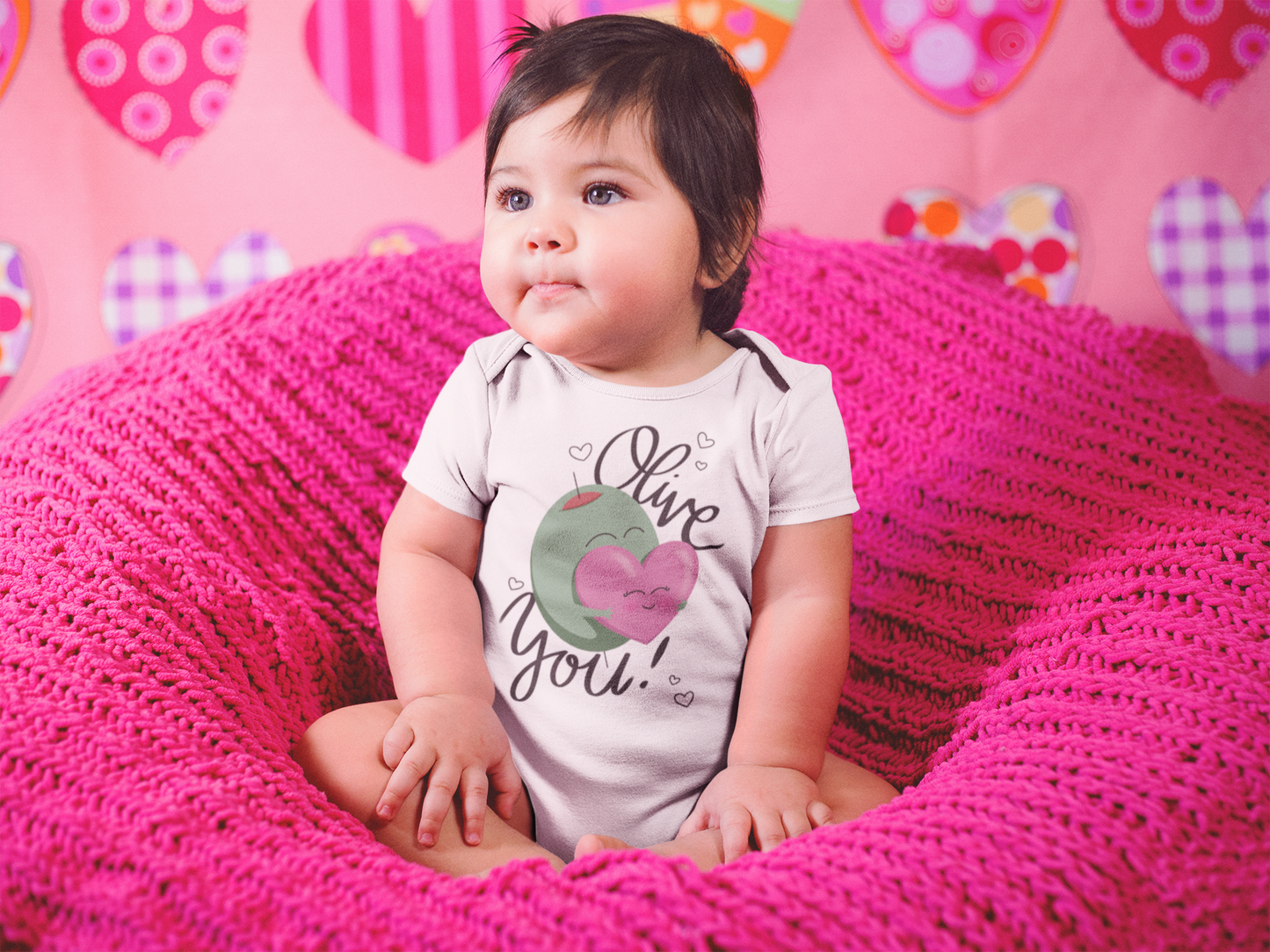 Olive You Baby Short Sleeve Onesie®