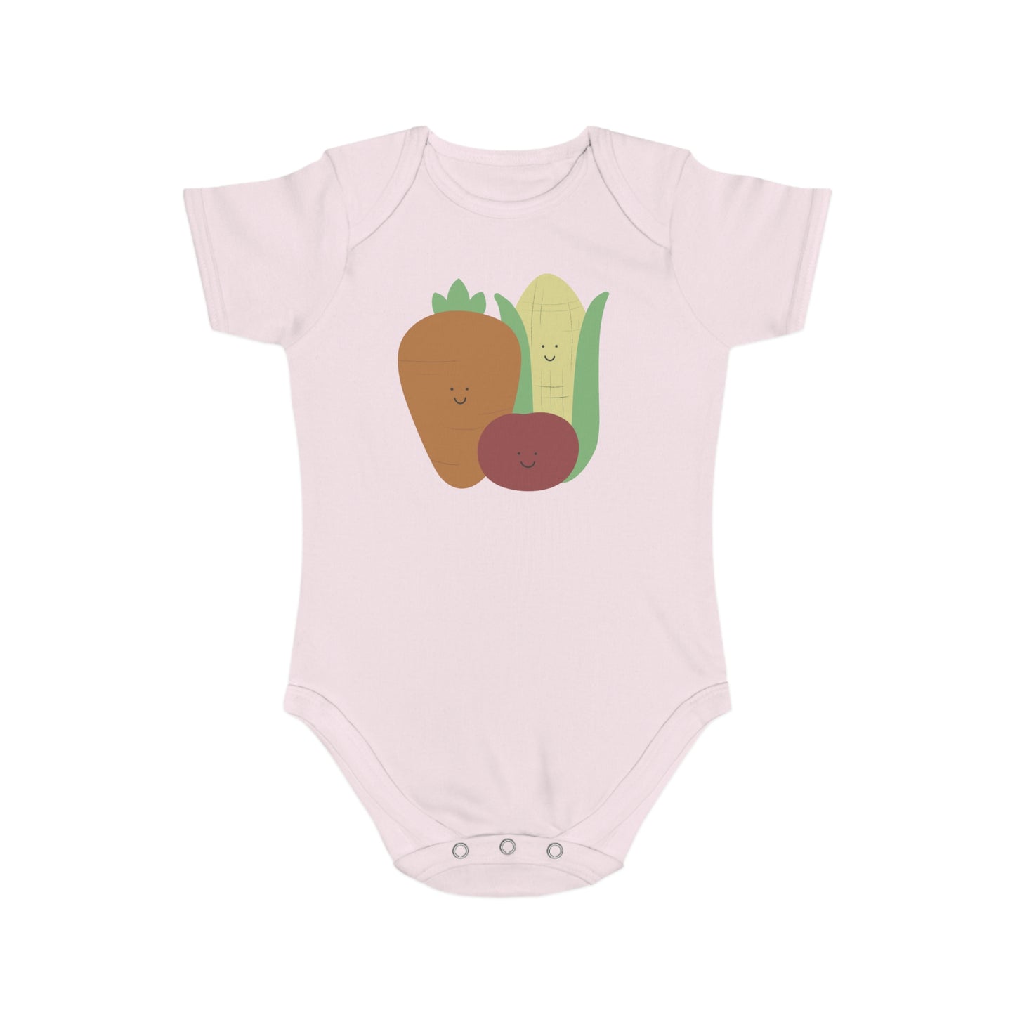 Happy Veggies Short Sleeve Baby Bodysuit