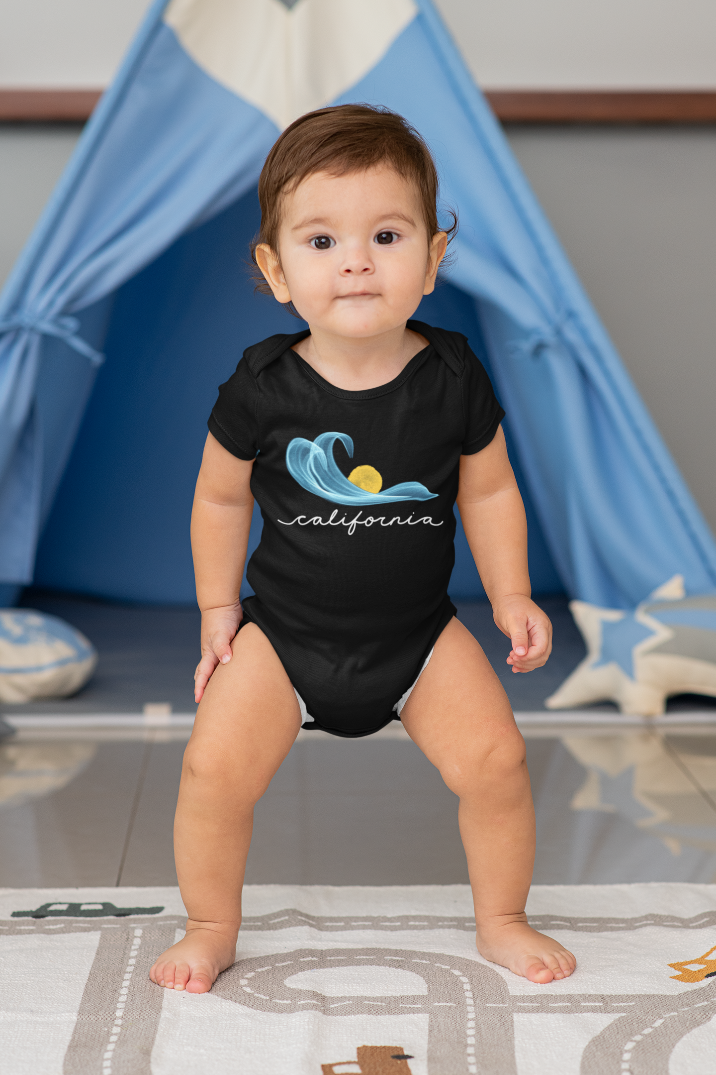 Cali Short Sleeve Baby Bodysuit