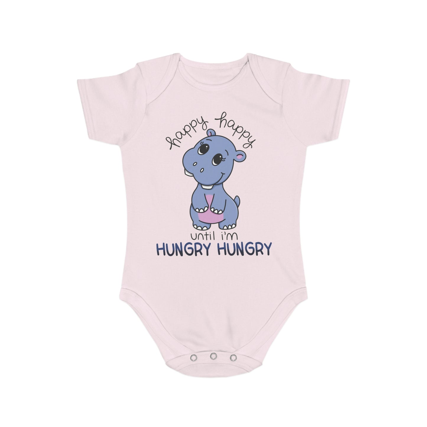 Hungry Hippo Short Sleeve Baby Bodysuit